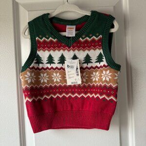 NWT Gymboree Toddler Sweater Vest, Christmas Tree Fairisle, 18-24 Months